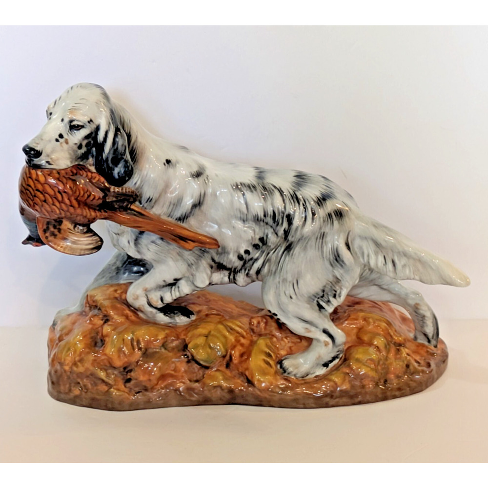 Large VTG Royal Doulton Bone China Figurine English Setter With Pheasant HN252